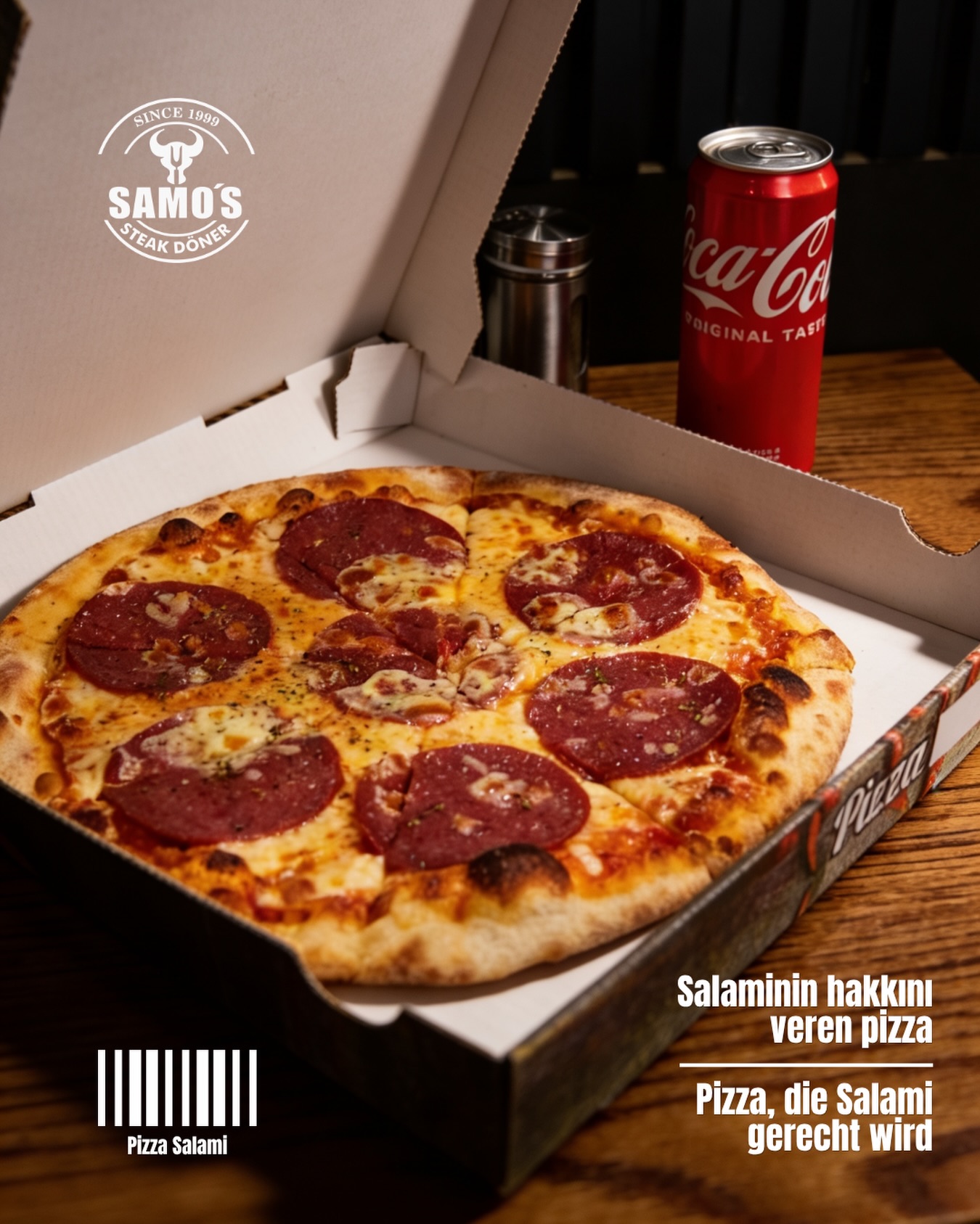Frische Pizza Salami von Samos